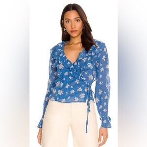 NWT Free People Amanda Floral Print Wrap Top